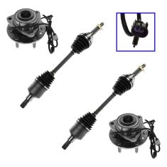 02-09 GM Isuzu Saab Mid Size SUV Front Axle Shaft & Wheel Hub Kit