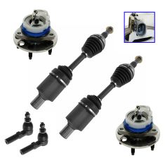 97-01 Olds; 99-01 Cadillac Frnt Axle Sht, Wheel Hub & Outer Tie Rod Kit