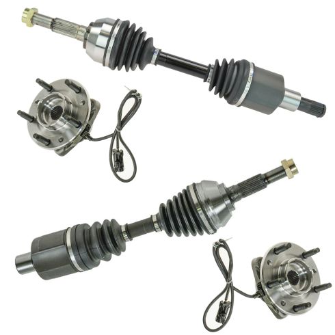 95-05 Chevy Blazer; S10; GMC S15 w/o ZR2 Front CV Axle Shaft w/Hub & Bearing Kit (Set of 4)