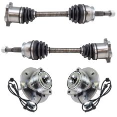 04-07 Nissan Armada, Titan, QX56 Front CV Axle Shaft & Hub Assembly Kit (4pc)