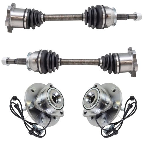 04-07 Nissan Armada, Titan, QX56 Front CV Axle Shaft & Hub Assembly Kit (4pc)
