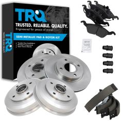 00-04 Ford Focus (exc SVT) Front Rotors w/Semi Pads & Rear Drums w/Shoes