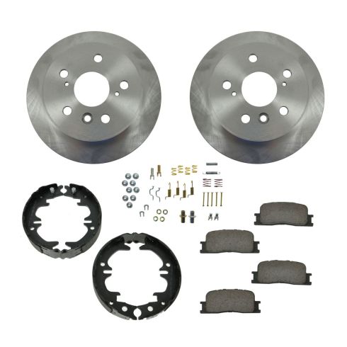 Brake Pad & Rotor Kit Ceramic with Parking Brake Shoes & Hardware