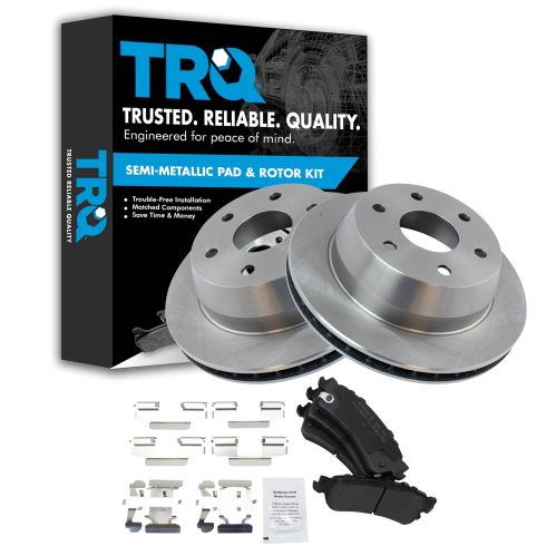 2001-04Chevy Cadillac GMC Rear Premium Posi Semi Metallic Brake Pad & Rotor Kit