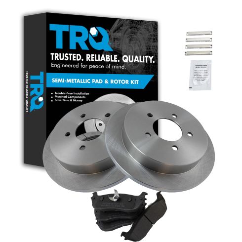 97-99 Expedition; 97-99 F150; 98-99 Navigator Rear Premium Posi Semi Metallic Pads & Rotor Kit