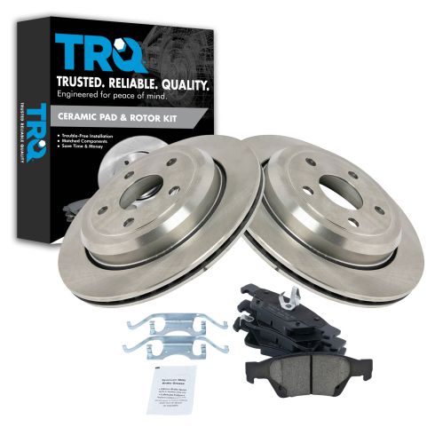 11-12 Durango (w/HD Brakes), 11-12 Grand Cherokee (exc 17 s) Rear Ceramic Pads &  Brake Rotors