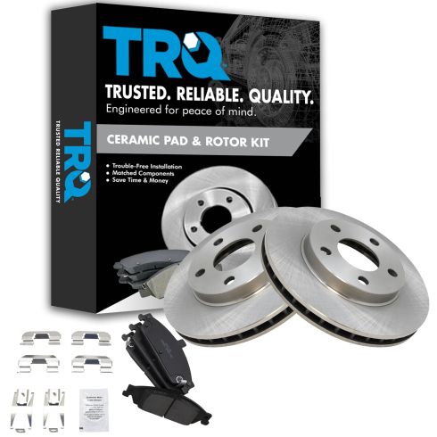 97-99 Cutlass; 97-03 Malibu, 04-05 Classic; 99-04 Alero; 99-05 Grand Am Fr Ceramic Pads & Rotors Set
