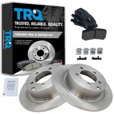 07-11 Chrysler Dodge Mitsubishi Multifit Rear Ceramic Brake Pads & Rotors Set