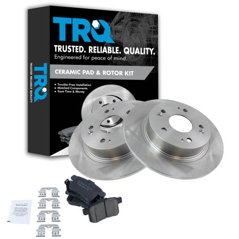 08-12 Honda Accord; 09-12 Acura TSX Rear Ceramic Brake Pads & Rotors Set