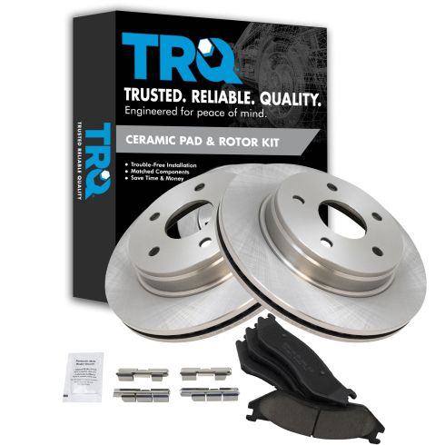 03-05 Dodge Ram 1500 (exc SRT) Front Ceramic DIsc Brake Pads & Rotors Set