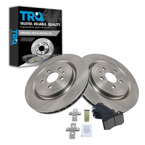 09-12 Cadillac CTS-V; 10-12 Chevy Camaro SS Rear Ceramic Brake Pads  & Rotors Set