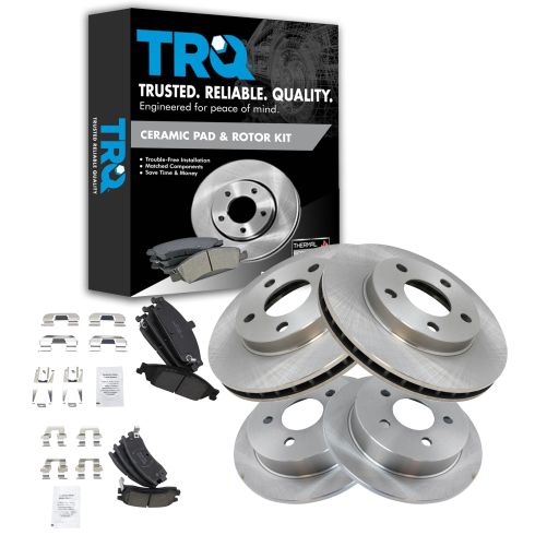 99-04 Olds Alero; 99-05 Pontiac Grand Am Front & Rear CERAMIC Brake Pad & Rotor Kit