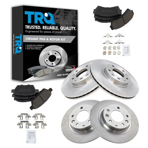 06-12 Fusion, Hybrid; 07-12 MKZ; 06 Zephyr; 06-12 6; 06-11 Milan Frt &Rr CERAMIC Brake Pad/Rotor Kit