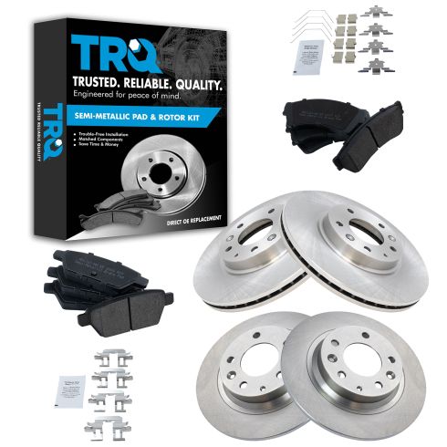 06-12 Fusion, Hybrid;07-12 MKZ; 06 Zephyr; 06-12 6; 06-11 Milan Frt &Rr METALLIC Brake Pad/Rotor Kit