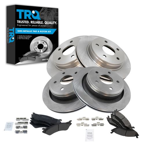 05-06 Dodge Durango Front & Rear METALLIC Brake Pad & Rotor Kit