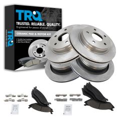 03-05 Dodge Ram 1500 (Exc SRT-10); 03 Ram Van 1500 Front & Rear CERAMIC Brake Pad & Rotor Kit