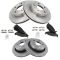 03-05 Dodge Ram 1500 (Exc SRT-10); 03 Ram Van 1500 Front & Rear CERAMIC Brake Pad & Rotor Kit