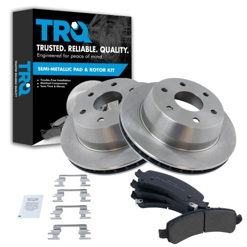 03-06 Escalade, Avalanche, Tahoe, Yukon; 07-11 Express, Savana Rear METALLIC Brake Pad & Rotor Kit