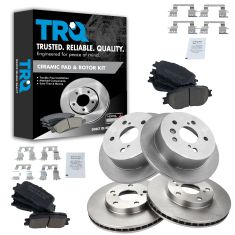 02-06 Toyota Camry LE Front & Rear Premium Posi Ceramic Brake Pad & Rotor Kit