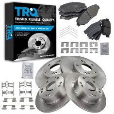03-07 Honda Accord 2.4L Front & Rear Premium Posi Semi Metallic Disc Brake Pad & Rotor Kit