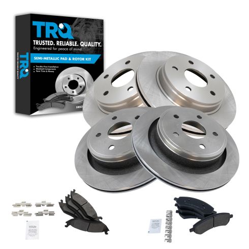 07-09 Aspen; 07-09 Durango; 09-13 Ram 1500 F & R Premium Posi Semi Metallic Brake Pad/Rotor Kit