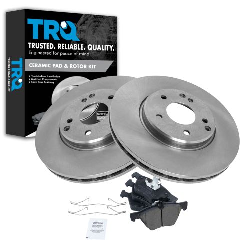 04-08 Crossfire; 03-07 C; 99-09 CLK; 96-02 E; 01-11SLK Front Disc Brake Rotor & Posi Ceramic Pad Set