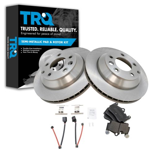 07-14 Audi Q7; 03-06, 08-13 Cayenne; 04-08 VW Touareg Rear Disc Brake Rotor & Metallic Pad Kit
