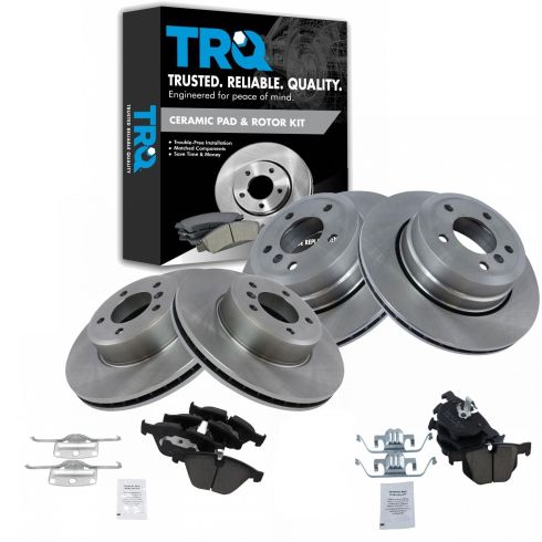 06-07 525XI; 08-10 528XI; 06-07 530XI; 08-10 535XI Front & Rear Ceramic Pad & Rotor Kit