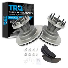 99-02 F350 2wd Dually Front Premium Posi Semi Metallic Brake Pad & Rotor Kit