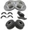 99-04 Wrangler Front Brake Rotor & Pad Rear Drum & Shoe Kit