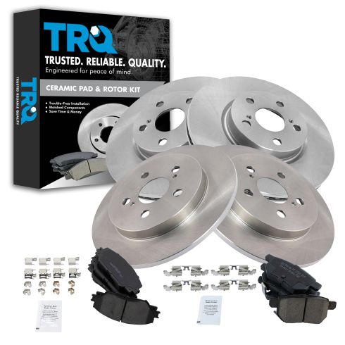2009-10 Toyota Matrix; Vibe 2WD 1.8L; 09-10 Corolla XRS Front & Rear Ceramic Brake Pad Kit