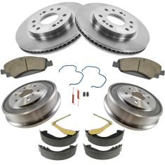 05-08 Silverado Sierra 1500  Front & Rear Posi Ceramic Pad Shoe Rotor & Drum Kit