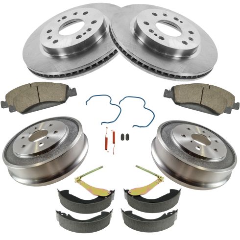 05-08 Silverado Sierra 1500  Front & Rear Posi Ceramic Pad Shoe Rotor & Drum Kit
