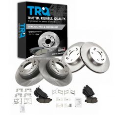 Brake Pad & Rotor Kit w/Brake Fluid & Cleaner
