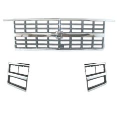 89-91 Chevy Pickup Blazer Suburban Grille Kit (3 Piece)