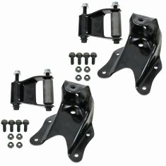 80-97 Ford Truck 2WD 4WD; 80-96 Bronco 4WD Rear Leaf Spring Shackle Bracket & Hanger Kit PAIR