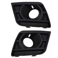 14-15 Chevy Camaro Textured Black Fog/Driving Light Bezel Cover w/Tow Hook Opening PAIR