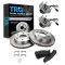 99-08  GM Pickup Van SUV Multifit Front Hubs, Premium Posi Ceramic Brake Pads, Brake Rotors Kit