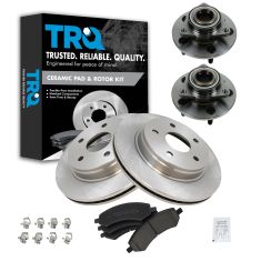 06-08 Dodge Ram 1500 RWAL Front Hubs, Ceramic Brake Pads, Brake Rotors Kit