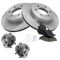 00-02 Dodge Dakota, Durango 4WD ABS Front Hubs, Ceramic Brake Pads, Brake Rotors Kit
