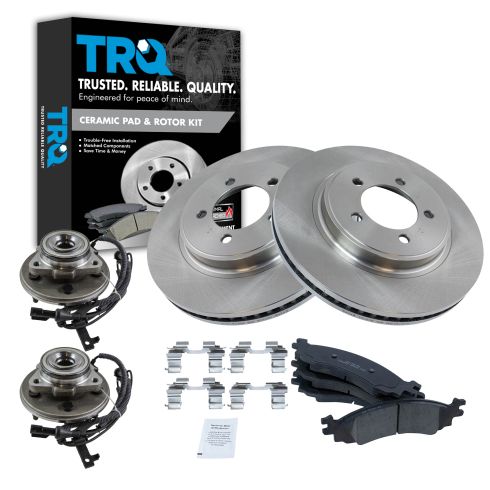 06-10 Explorer, 07-10 Sport Trac, 06-10 Mountaineer Front Hubs, Posi Ceramic Brake Pads & Rotor Kit