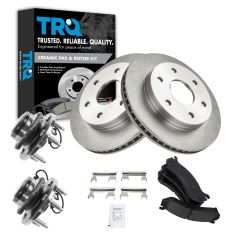 02-06 Escalade, 02-06 Avalanche 1500, 03-08 Express,Front Hubs, Posi Ceramic Brake Pad & Rotor Kit