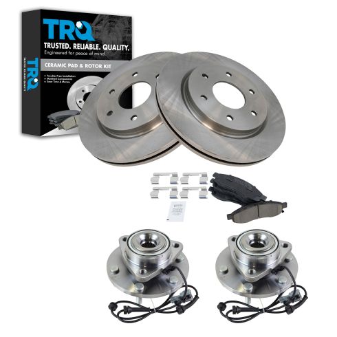 05-06 Infiniti QX56; Nissan Armada; 05-07 Titan Front Ceramic Disc Brake Pad, Rotor, & Hub Kit