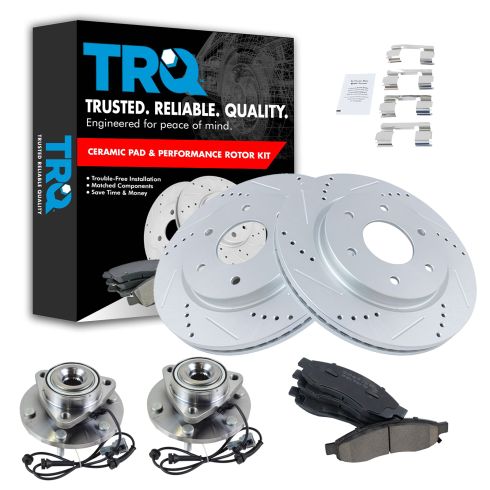 05-06 Infiniti QX56; Nissan Armada; 05-07 Titan Front Ceramic Brake Pad Performance Rotor & Hub Kit