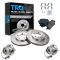 06-11 Chevy HHR w/Drum Brakes w/ABS Front Ceramic Pads, Rotors, Hubs & Hardware Kit