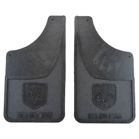 09-16 Ram 1500; 10-16 2500, 3500 w/Fdr Flares ~Ram~ Logoed Rear HD Rubr Splash Grd Mud Flap PR (MP)