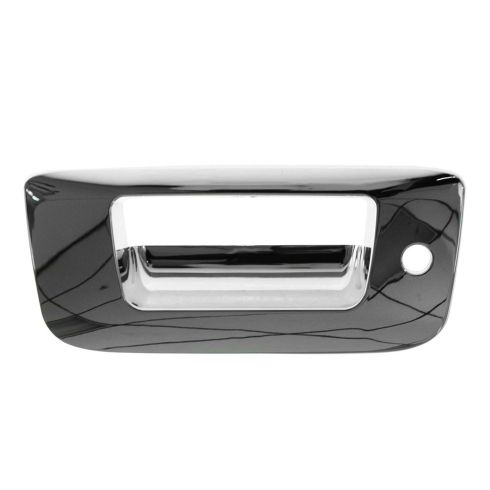 07-13 Silverado, Sierra New Body ALL CHROME Tailgate Handle Bezel (w/Keyhole)