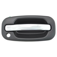 99-07 GM Full Size PU SUV Outside FRONT Chrome & Black Door Handle (w/Keyhole) RF