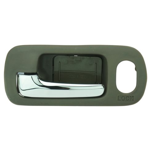 01-05 Honda Civic Sedan w/Pwr Locks Front Inner Chrome & Brown Door Handle LF