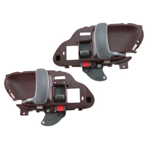 1995-02 Chevy GMC Pickup Tahoe Yukon Suburban Inside Door Handle Dark Red Pair